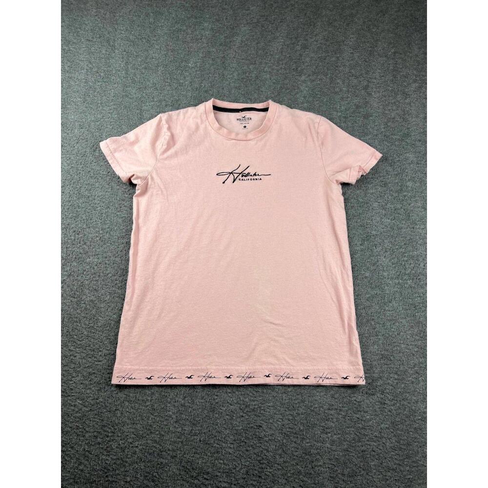 Hollister Men's T-Shirt‎ Size Small Pink Cotton Short Sleeve